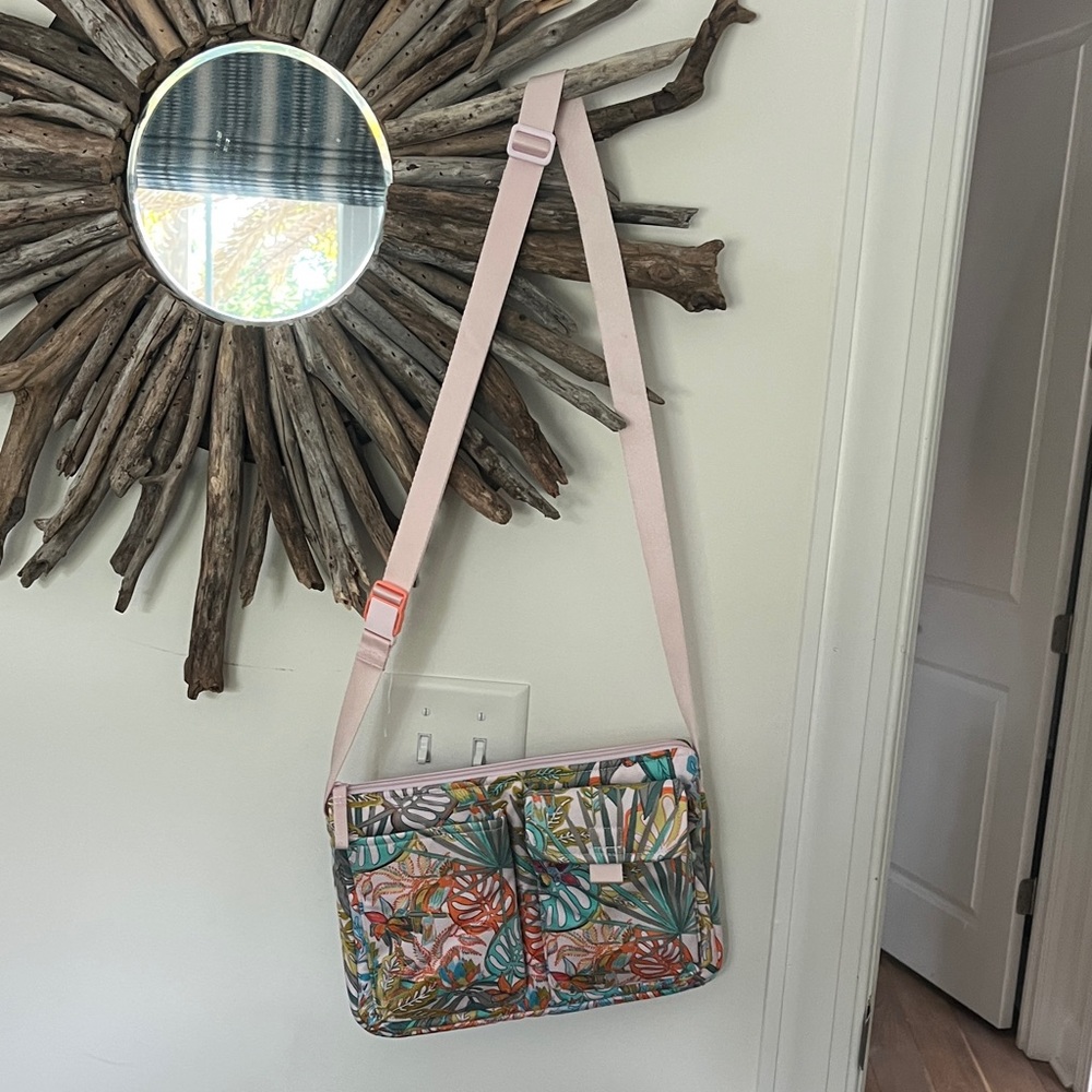 Vera Bradley Pink and Green Floral Crossbody Bag